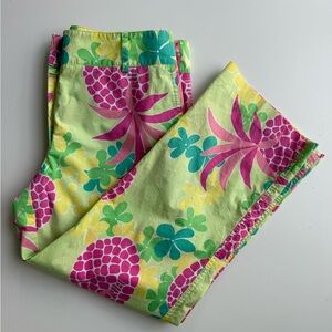 Vintage 90s Lilly Pulitzer Cropped Capri Pants in Palm Green Lanai Size 4